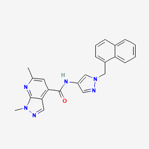 molecular formula C23H20N6O B10928177 1,6-dimethyl-N-[1-(naphthalen-1-ylmethyl)-1H-pyrazol-4-yl]-1H-pyrazolo[3,4-b]pyridine-4-carboxamide 