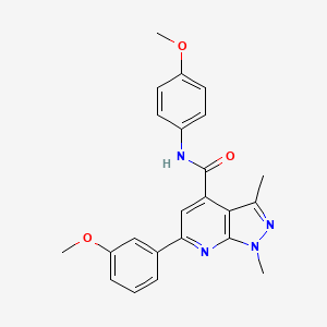 molecular formula C23H22N4O3 B10928197 6-(3-methoxyphenyl)-N-(4-methoxyphenyl)-1,3-dimethyl-1H-pyrazolo[3,4-b]pyridine-4-carboxamide 