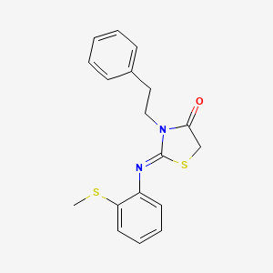 (2Z)-2-{[2-(methylsulfanyl)phenyl]imino}-3-(2-phenylethyl)-1,3-thiazolidin-4-one