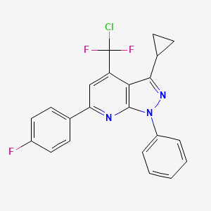 molecular formula C22H15ClF3N3 B10928249 4-[chloro(difluoro)methyl]-3-cyclopropyl-6-(4-fluorophenyl)-1-phenyl-1H-pyrazolo[3,4-b]pyridine 