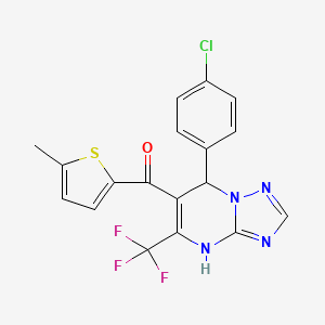 [7-(4-Chlorophenyl)-5-(trifluoromethyl)-4,7-dihydro[1,2,4]triazolo[1,5-a]pyrimidin-6-yl](5-methylthiophen-2-yl)methanone