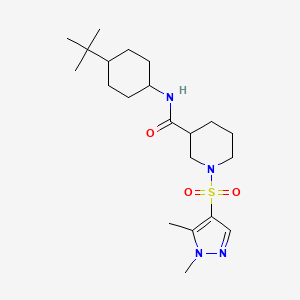 molecular formula C21H36N4O3S B10928321 N-(4-tert-butylcyclohexyl)-1-[(1,5-dimethyl-1H-pyrazol-4-yl)sulfonyl]piperidine-3-carboxamide 