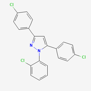 molecular formula C21H13Cl3N2 B10928330 1-(2-chlorophenyl)-3,5-bis(4-chlorophenyl)-1H-pyrazole 