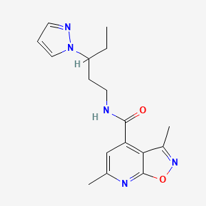 molecular formula C17H21N5O2 B10928352 3,6-dimethyl-N-[3-(1H-pyrazol-1-yl)pentyl][1,2]oxazolo[5,4-b]pyridine-4-carboxamide 