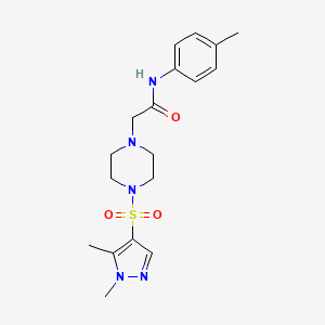 2-{4-[(1,5-dimethyl-1H-pyrazol-4-yl)sulfonyl]piperazin-1-yl}-N-(4-methylphenyl)acetamide