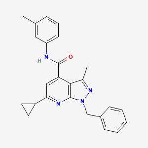 1-benzyl-6-cyclopropyl-3-methyl-N-(3-methylphenyl)-1H-pyrazolo[3,4-b]pyridine-4-carboxamide