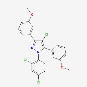 4-chloro-1-(2,4-dichlorophenyl)-3,5-bis(3-methoxyphenyl)-1H-pyrazole