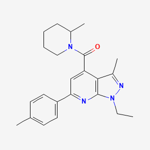 [1-Ethyl-3-methyl-6-(4-methylphenyl)-1H-pyrazolo[3,4-B]pyridin-4-YL](2-methylpiperidino)methanone