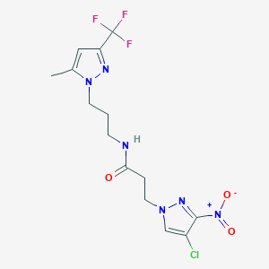 3-(4-chloro-3-nitro-1H-pyrazol-1-yl)-N-{3-[5-methyl-3-(trifluoromethyl)-1H-pyrazol-1-yl]propyl}propanamide