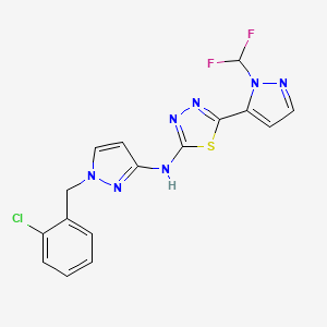 N-[1-(2-chlorobenzyl)-1H-pyrazol-3-yl]-5-[1-(difluoromethyl)-1H-pyrazol-5-yl]-1,3,4-thiadiazol-2-amine