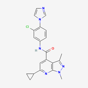 N-[3-chloro-4-(1H-imidazol-1-yl)phenyl]-6-cyclopropyl-1,3-dimethyl-1H-pyrazolo[3,4-b]pyridine-4-carboxamide