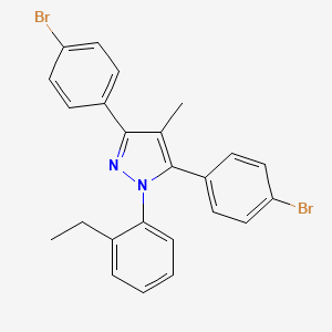 molecular formula C24H20Br2N2 B10928470 3,5-bis(4-bromophenyl)-1-(2-ethylphenyl)-4-methyl-1H-pyrazole 