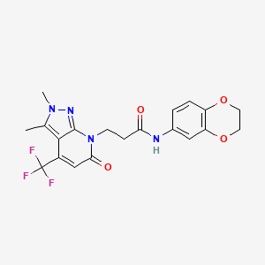 N-(2,3-dihydro-1,4-benzodioxin-6-yl)-3-[2,3-dimethyl-6-oxo-4-(trifluoromethyl)-2,6-dihydro-7H-pyrazolo[3,4-b]pyridin-7-yl]propanamide