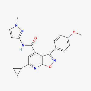 molecular formula C21H19N5O3 B10928478 6-cyclopropyl-3-(4-methoxyphenyl)-N-(1-methyl-1H-pyrazol-3-yl)[1,2]oxazolo[5,4-b]pyridine-4-carboxamide 