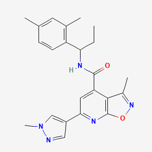 molecular formula C23H25N5O2 B10928483 N-[1-(2,4-dimethylphenyl)propyl]-3-methyl-6-(1-methyl-1H-pyrazol-4-yl)[1,2]oxazolo[5,4-b]pyridine-4-carboxamide 