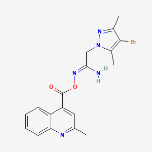 (1Z)-2-(4-bromo-3,5-dimethyl-1H-pyrazol-1-yl)-N'-{[(2-methylquinolin-4-yl)carbonyl]oxy}ethanimidamide