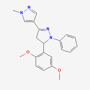 5-(2,5-dimethoxyphenyl)-1'-methyl-1-phenyl-4,5-dihydro-1H,1'H-3,4'-bipyrazole