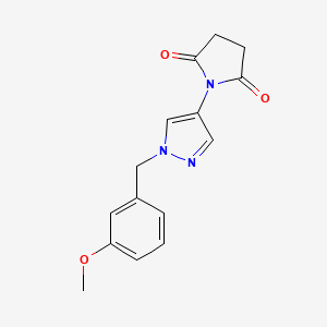 molecular formula C15H15N3O3 B10928515 1-[1-(3-methoxybenzyl)-1H-pyrazol-4-yl]pyrrolidine-2,5-dione 