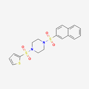 molecular formula C18H18N2O4S3 B10928527 1-(Naphthalen-2-ylsulfonyl)-4-(thiophen-2-ylsulfonyl)piperazine 