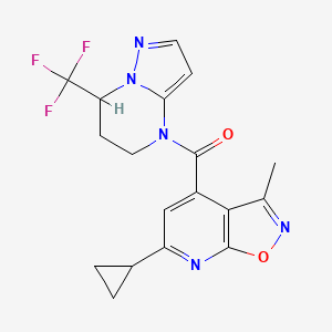 (6-cyclopropyl-3-methyl[1,2]oxazolo[5,4-b]pyridin-4-yl)[7-(trifluoromethyl)-6,7-dihydropyrazolo[1,5-a]pyrimidin-4(5H)-yl]methanone