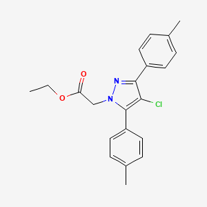 molecular formula C21H21ClN2O2 B10928574 ethyl [4-chloro-3,5-bis(4-methylphenyl)-1H-pyrazol-1-yl]acetate 