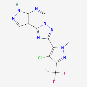 2-[4-chloro-1-methyl-3-(trifluoromethyl)-1H-pyrazol-5-yl]-7H-pyrazolo[4,3-e][1,2,4]triazolo[1,5-c]pyrimidine