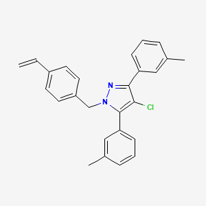 molecular formula C26H23ClN2 B10928588 4-chloro-1-(4-ethenylbenzyl)-3,5-bis(3-methylphenyl)-1H-pyrazole 