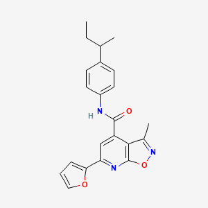 molecular formula C22H21N3O3 B10928592 N-[4-(butan-2-yl)phenyl]-6-(furan-2-yl)-3-methyl[1,2]oxazolo[5,4-b]pyridine-4-carboxamide 