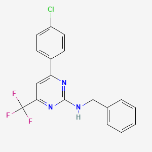 N-benzyl-4-(4-chlorophenyl)-6-(trifluoromethyl)pyrimidin-2-amine