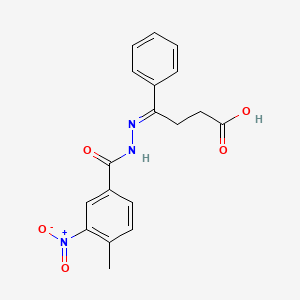 molecular formula C18H17N3O5 B10928649 (4E)-4-{2-[(4-methyl-3-nitrophenyl)carbonyl]hydrazinylidene}-4-phenylbutanoic acid 