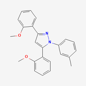 molecular formula C24H22N2O2 B10928682 3,5-bis(2-methoxyphenyl)-1-(3-methylphenyl)-1H-pyrazole 