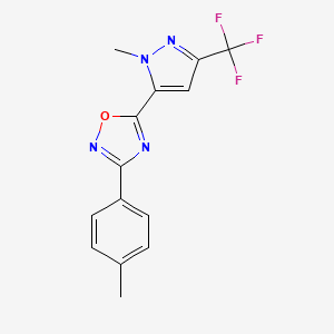 3-(4-methylphenyl)-5-[1-methyl-3-(trifluoromethyl)-1H-pyrazol-5-yl]-1,2,4-oxadiazole