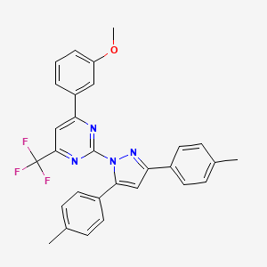 molecular formula C29H23F3N4O B10928701 2-[3,5-bis(4-methylphenyl)-1H-pyrazol-1-yl]-4-(3-methoxyphenyl)-6-(trifluoromethyl)pyrimidine 