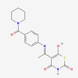 4-hydroxy-5-{(1E)-N-[4-(piperidin-1-ylcarbonyl)phenyl]ethanimidoyl}-2H-1,3-thiazine-2,6(3H)-dione