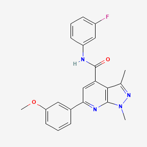 N-(3-fluorophenyl)-6-(3-methoxyphenyl)-1,3-dimethyl-1H-pyrazolo[3,4-b]pyridine-4-carboxamide