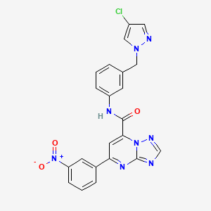 N-{3-[(4-chloro-1H-pyrazol-1-yl)methyl]phenyl}-5-(3-nitrophenyl)[1,2,4]triazolo[1,5-a]pyrimidine-7-carboxamide