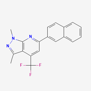 1,3-dimethyl-6-(naphthalen-2-yl)-4-(trifluoromethyl)-1H-pyrazolo[3,4-b]pyridine