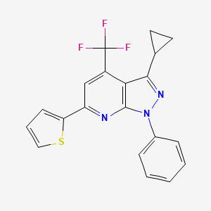 3-cyclopropyl-1-phenyl-6-(thiophen-2-yl)-4-(trifluoromethyl)-1H-pyrazolo[3,4-b]pyridine