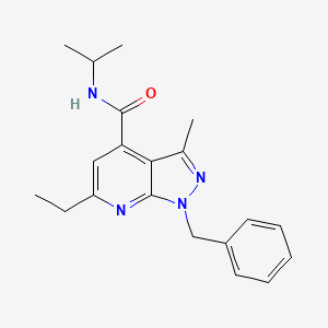 1-benzyl-6-ethyl-3-methyl-N-(propan-2-yl)-1H-pyrazolo[3,4-b]pyridine-4-carboxamide