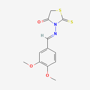 3-{[(E)-(3,4-dimethoxyphenyl)methylidene]amino}-2-thioxo-1,3-thiazolidin-4-one