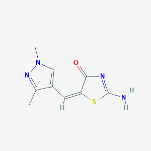 (5E)-2-amino-5-[(1,3-dimethyl-1H-pyrazol-4-yl)methylidene]-1,3-thiazol-4(5H)-one