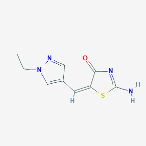 (5E)-2-amino-5-[(1-ethyl-1H-pyrazol-4-yl)methylidene]-1,3-thiazol-4(5H)-one