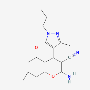 2-Amino-7,7-dimethyl-4-(3-methyl-1-propyl-1H-pyrazol-4-YL)-5-oxo-5,6,7,8-tetrahydro-4H-chromen-3-YL cyanide