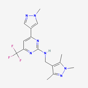 4-(1-methyl-1H-pyrazol-4-yl)-6-(trifluoromethyl)-N-[(1,3,5-trimethyl-1H-pyrazol-4-yl)methyl]pyrimidin-2-amine