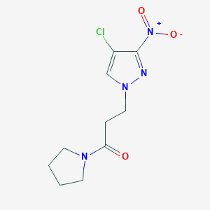 3-(4-chloro-3-nitro-1H-pyrazol-1-yl)-1-(pyrrolidin-1-yl)propan-1-one