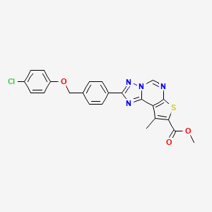 Methyl 2-{4-[(4-chlorophenoxy)methyl]phenyl}-9-methylthieno[3,2-e][1,2,4]triazolo[1,5-c]pyrimidine-8-carboxylate