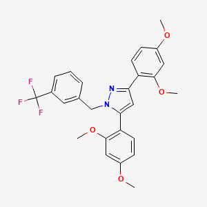 3,5-bis(2,4-dimethoxyphenyl)-1-[3-(trifluoromethyl)benzyl]-1H-pyrazole