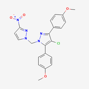 4-chloro-3,5-bis(4-methoxyphenyl)-1-[(3-nitro-1H-pyrazol-1-yl)methyl]-1H-pyrazole