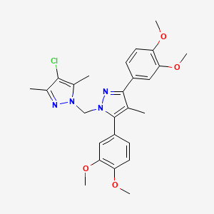 1-{[3,5-bis(3,4-dimethoxyphenyl)-4-methyl-1H-pyrazol-1-yl]methyl}-4-chloro-3,5-dimethyl-1H-pyrazole