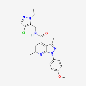 N-[(4-chloro-1-ethyl-1H-pyrazol-5-yl)methyl]-1-(4-methoxyphenyl)-3,6-dimethyl-1H-pyrazolo[3,4-b]pyridine-4-carboxamide